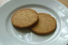 The imprint of wirecloth on biscuits – Click to enlarge