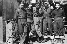 The communications branch – Agar, Payne, Baker, Barker and Greenhalgh, May 1942
