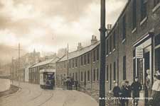 A Leith open top electric tram at East Cottages – Click to enlarge